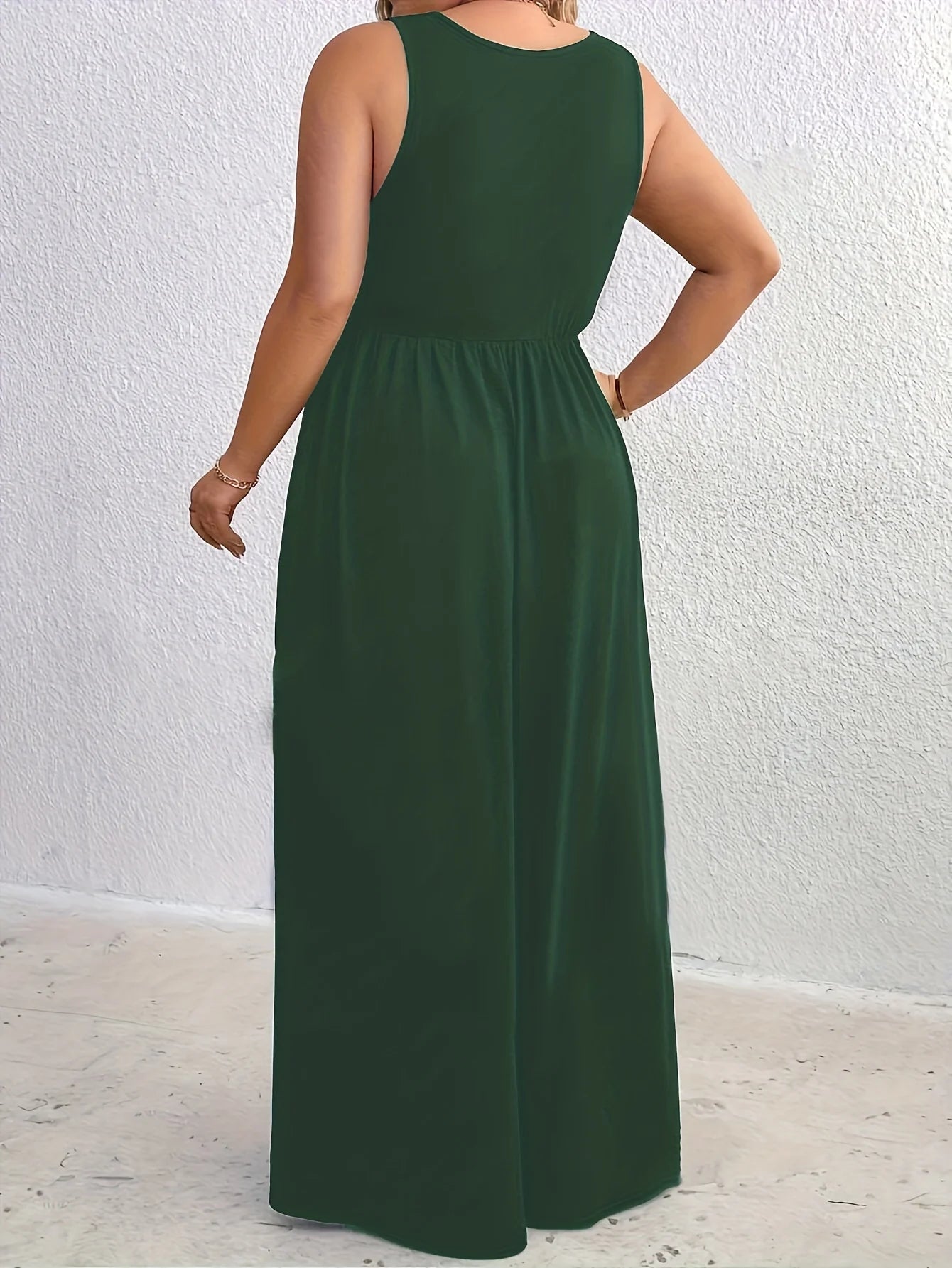 2024 AliExpress Europe and the United States cross-border plus size summer new fashion round neck tunic sleeveless dress